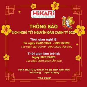 Thông báo lịch nghỉ Tết 2020